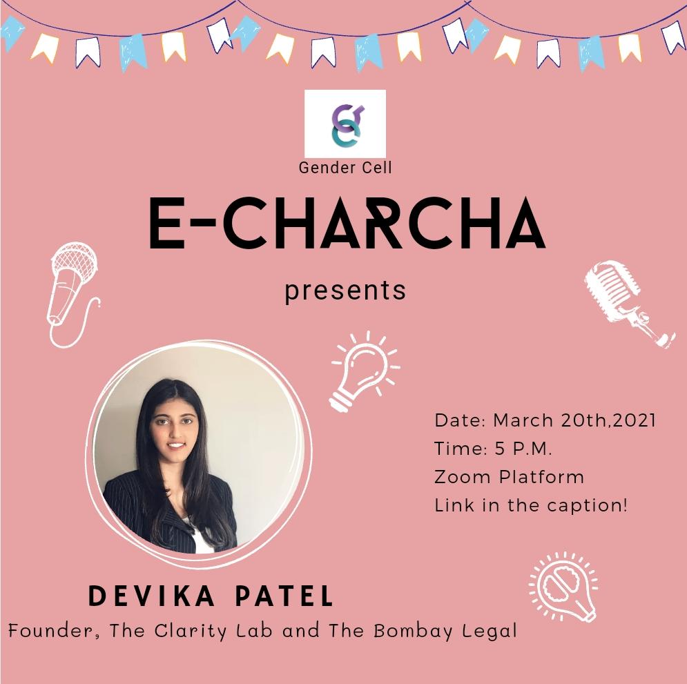 E-charcha with Devika patel at gender cell 